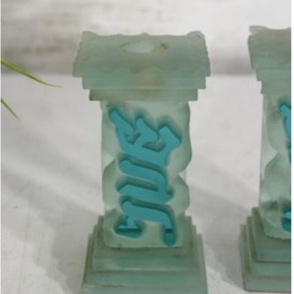 Vintage Shabbat Candlesticks Art Deco Style - Picture 2 of 8